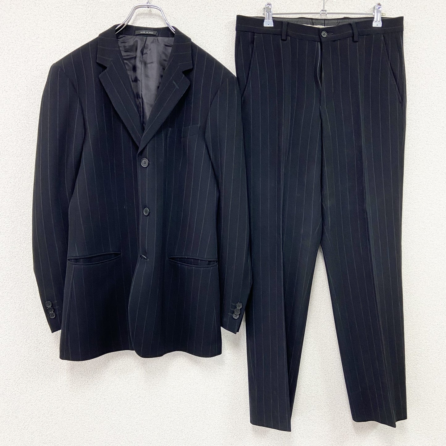 00s　EMPORIO ARMANI　エンポリオ・アルマーニ　スーツ　セットアップ　ヴィンテージ　黒　ブラック