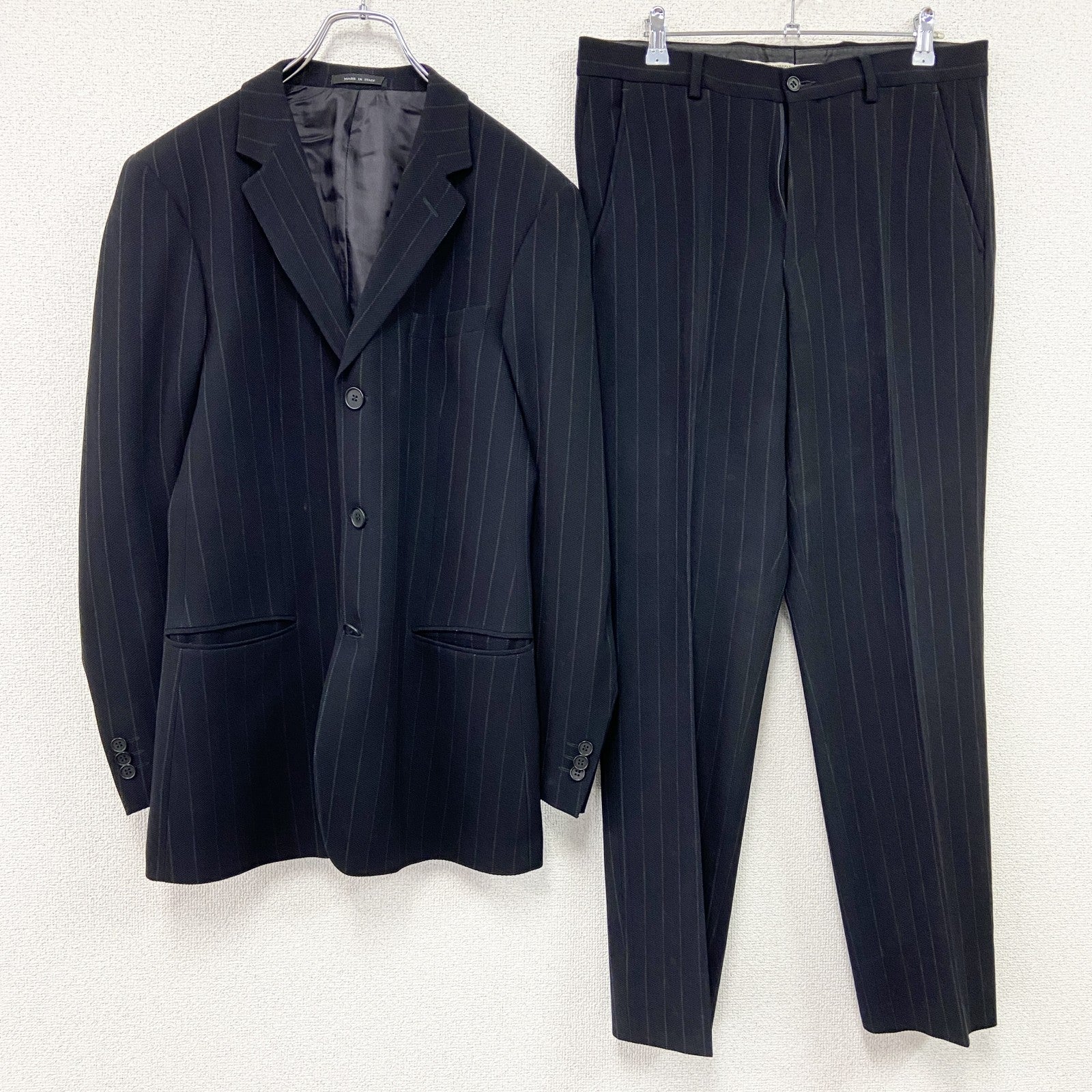 00s　EMPORIO ARMANI　エンポリオ・アルマーニ　スーツ　セットアップ　ヴィンテージ　黒　ブラック