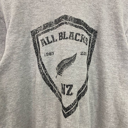 古着 used　Adidas　アディダス　半袖プリントTシャツ　オールブラックス　ラグビー　ニュージーランド　グレー　Mサイズ　