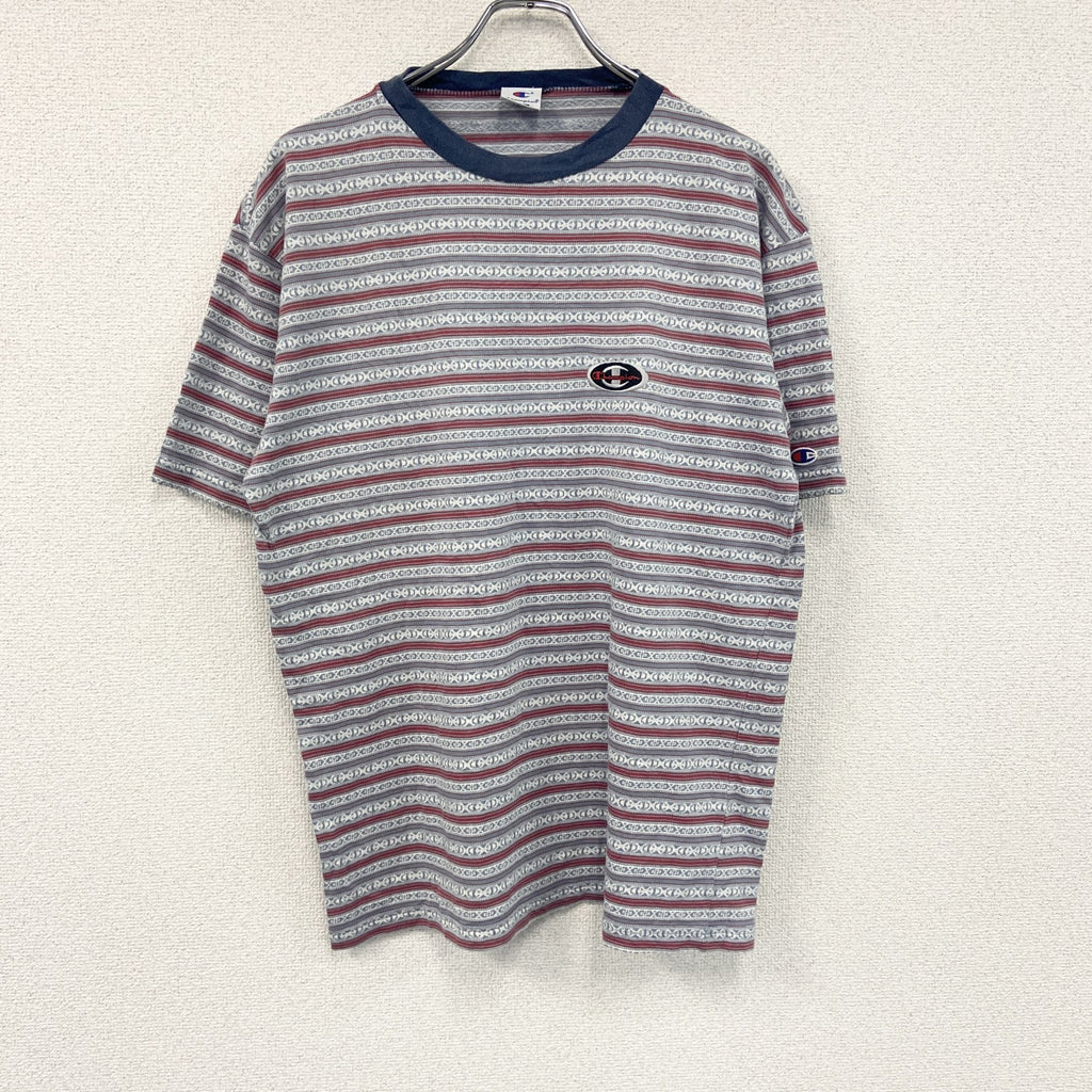 Champion　チャンピオン　半袖Tシャツ　総柄　マルチカラー　Lサイズ