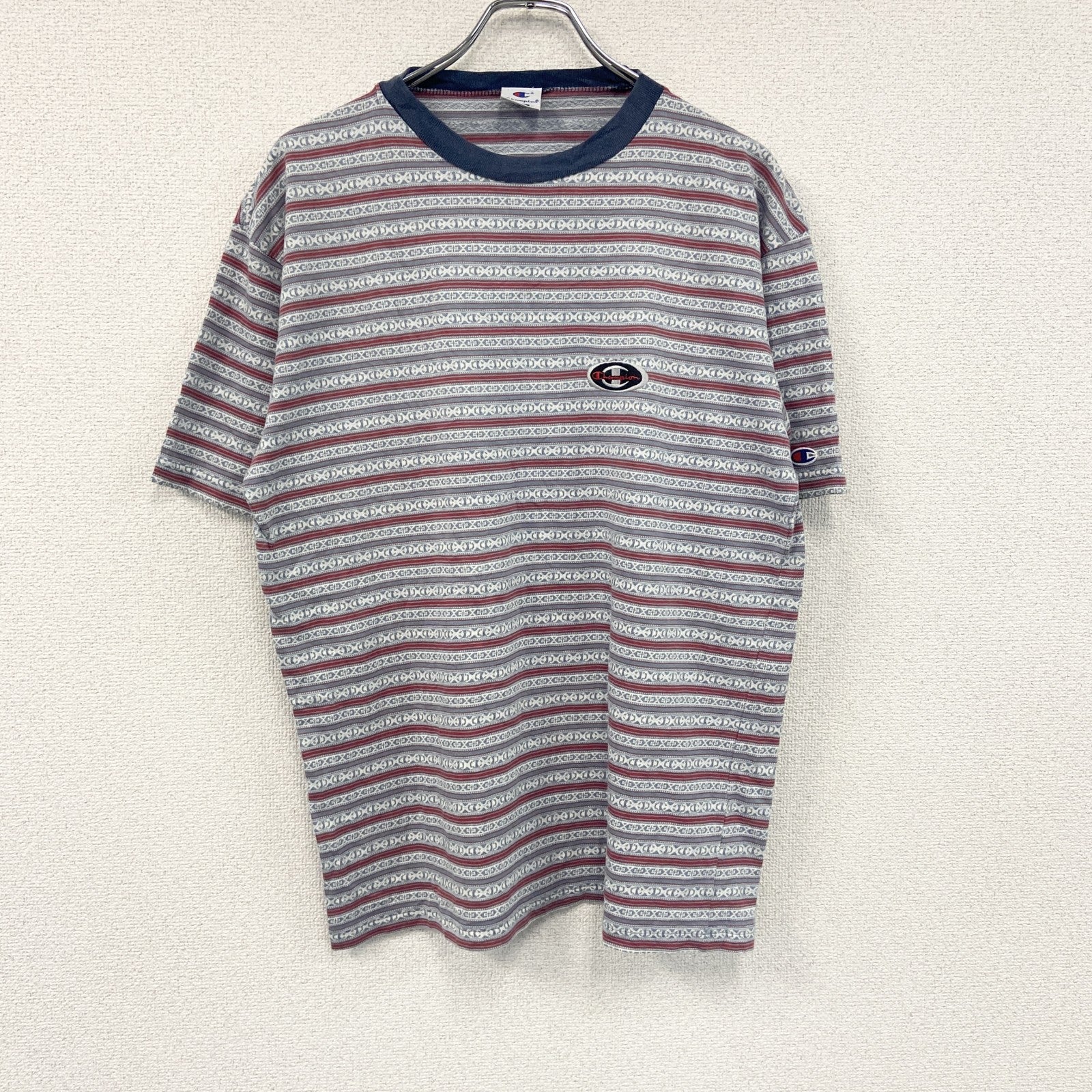 Champion　チャンピオン　半袖Tシャツ　総柄　マルチカラー　Lサイズ