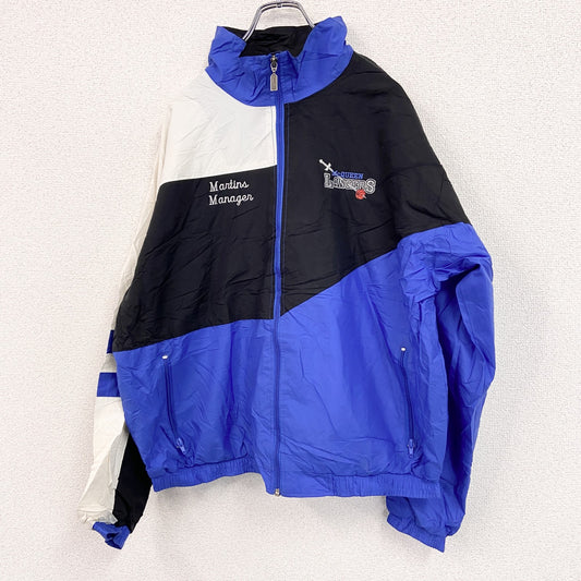 90s　Holloway　ホロウェイ　フルジップナイロンジャケット　ヴィンテージ　マルチカラー　青　ブルー　Lサイズ