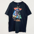 古着 used　僕のヒーローアカデミア　半袖アニメプリントTシャツ　レトロ　クルーネック　キャラクター　黒　ブラック　XLサイズ