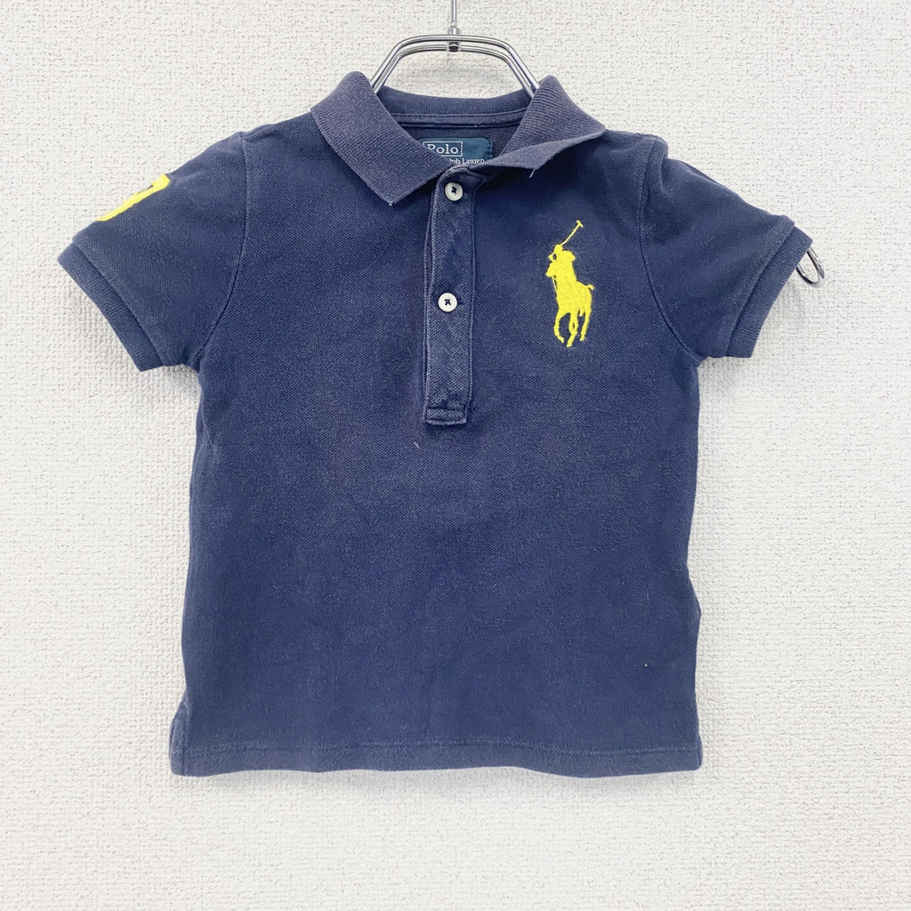 Polo By Ralph Lauren　ラルフローレン　半袖ポロシャツ　刺繡ロゴ　紺　ネイビー　24Mサイズ