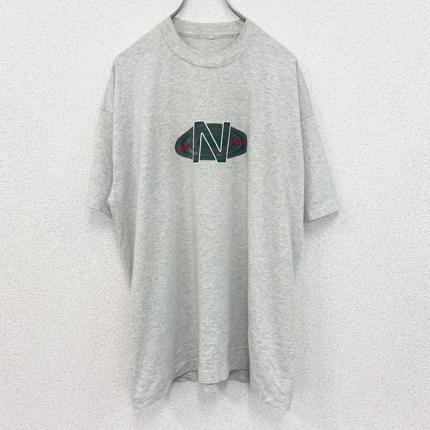 90s～　NIKE　ナイキ　半袖プリントTシャツ　ヴィンテージ　灰色　ライトグレー　