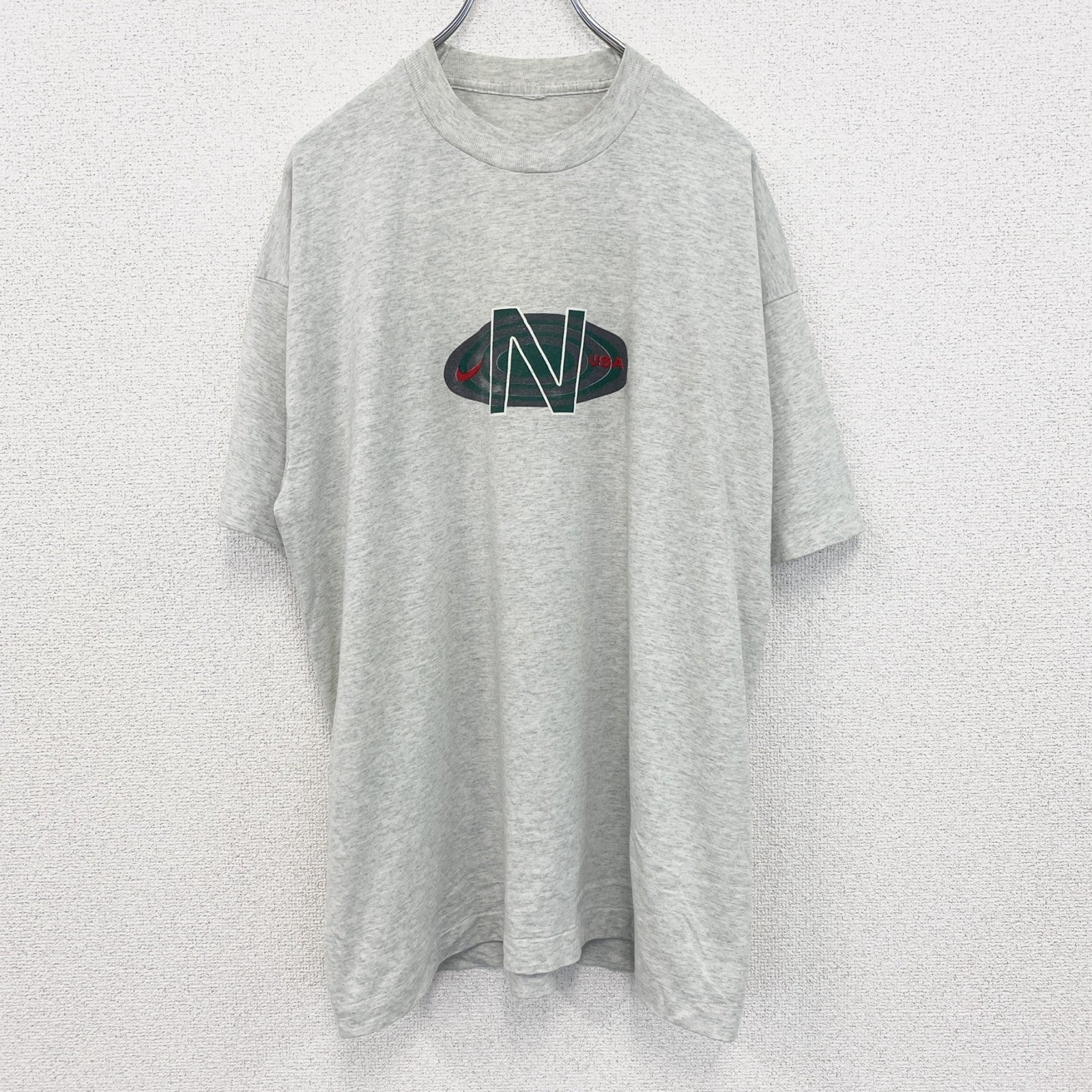 90s～　NIKE　ナイキ　半袖プリントTシャツ　ヴィンテージ　灰色　ライトグレー　