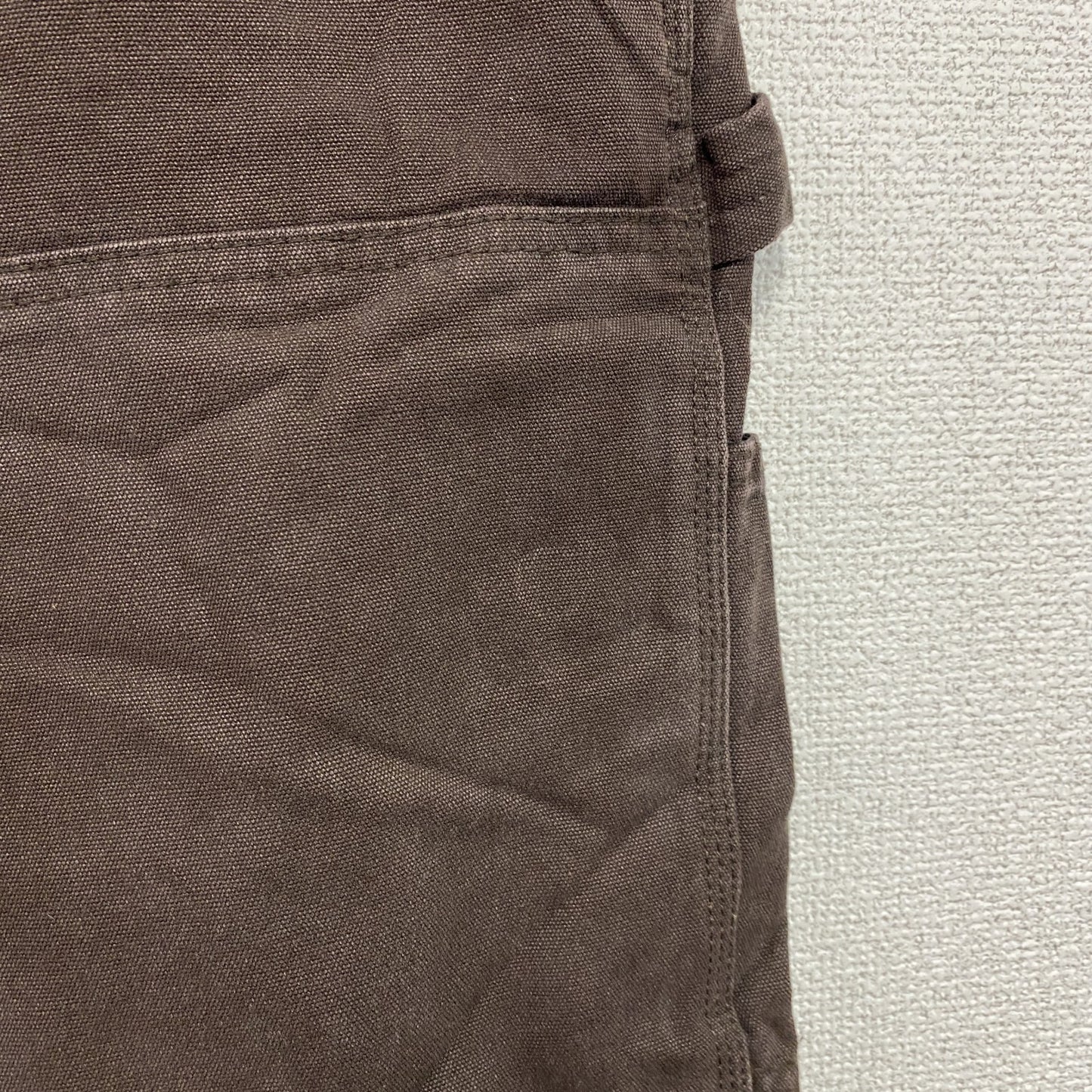 ノーブランド　ダブルニーペインターパンツ　ダックパンツ　ジップフライ　ブラウン