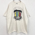 古着 used　FLCL　フリクリ　半袖アニメプリントTシャツ　レトロ　クルーネック　キャラクター　ベージュ　XXLサイズ