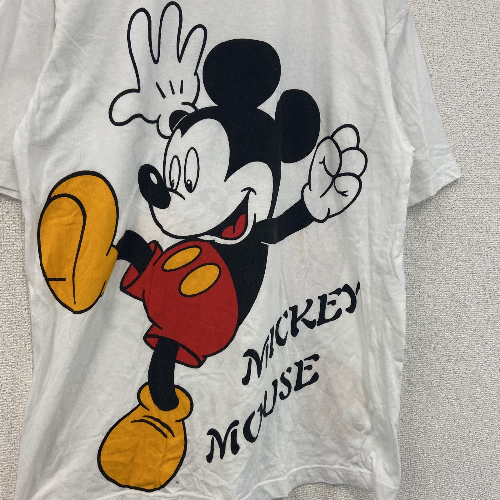 Disney　MICKEY MOUSE　ミッキーマウス　半袖プリントTシャツ　白　ホワイト　Mサイズ