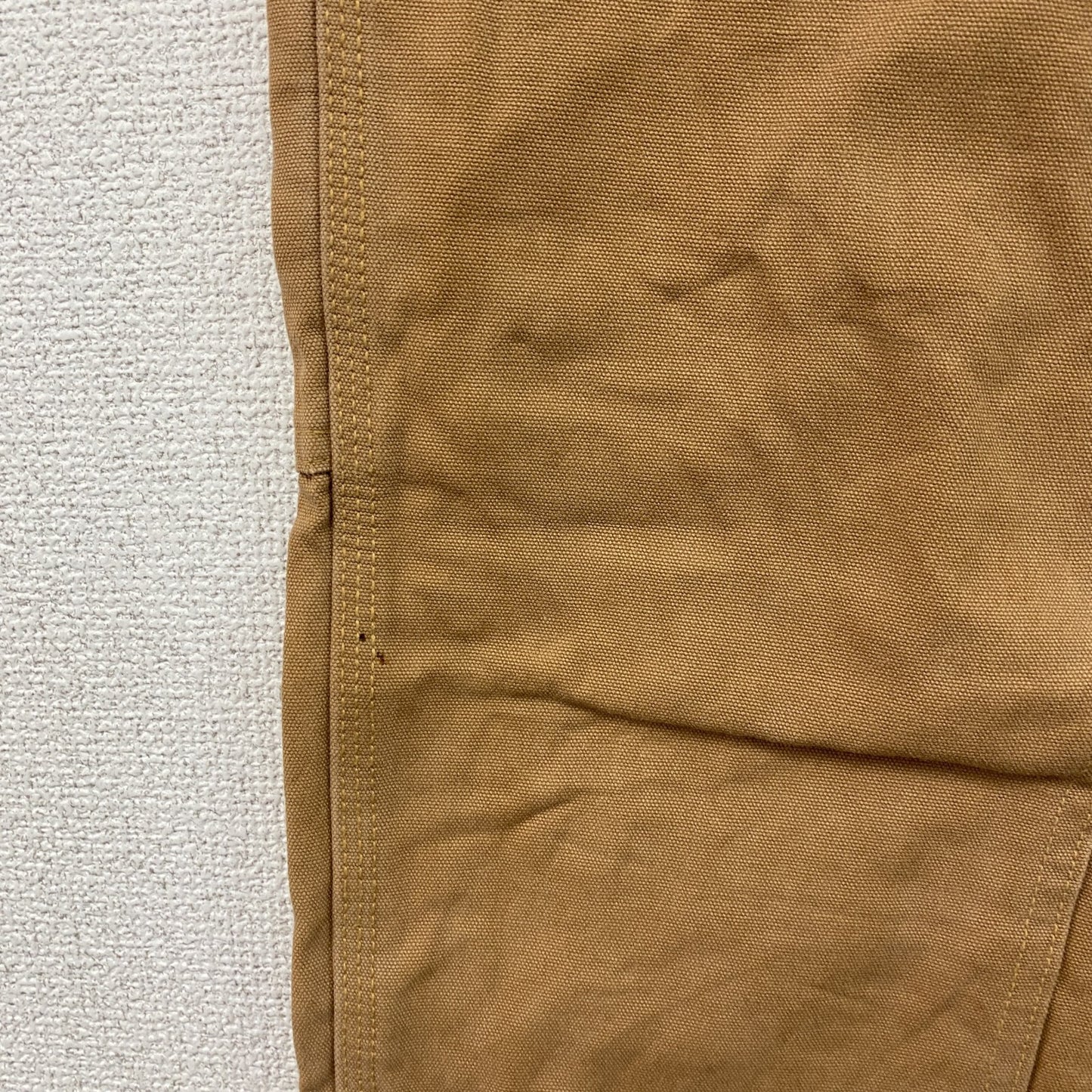 ノーブランド　ダブルニーペインターパンツ　ダックパンツ　ジップフライ　キャメル