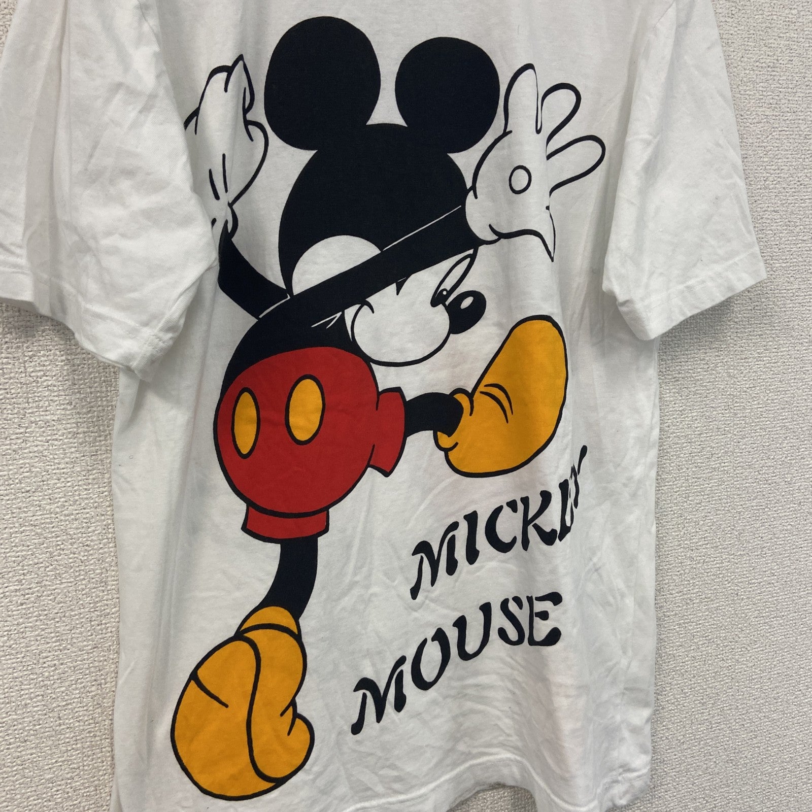 Disney　MICKEY MOUSE　ミッキーマウス　半袖プリントTシャツ　白　ホワイト　Mサイズ