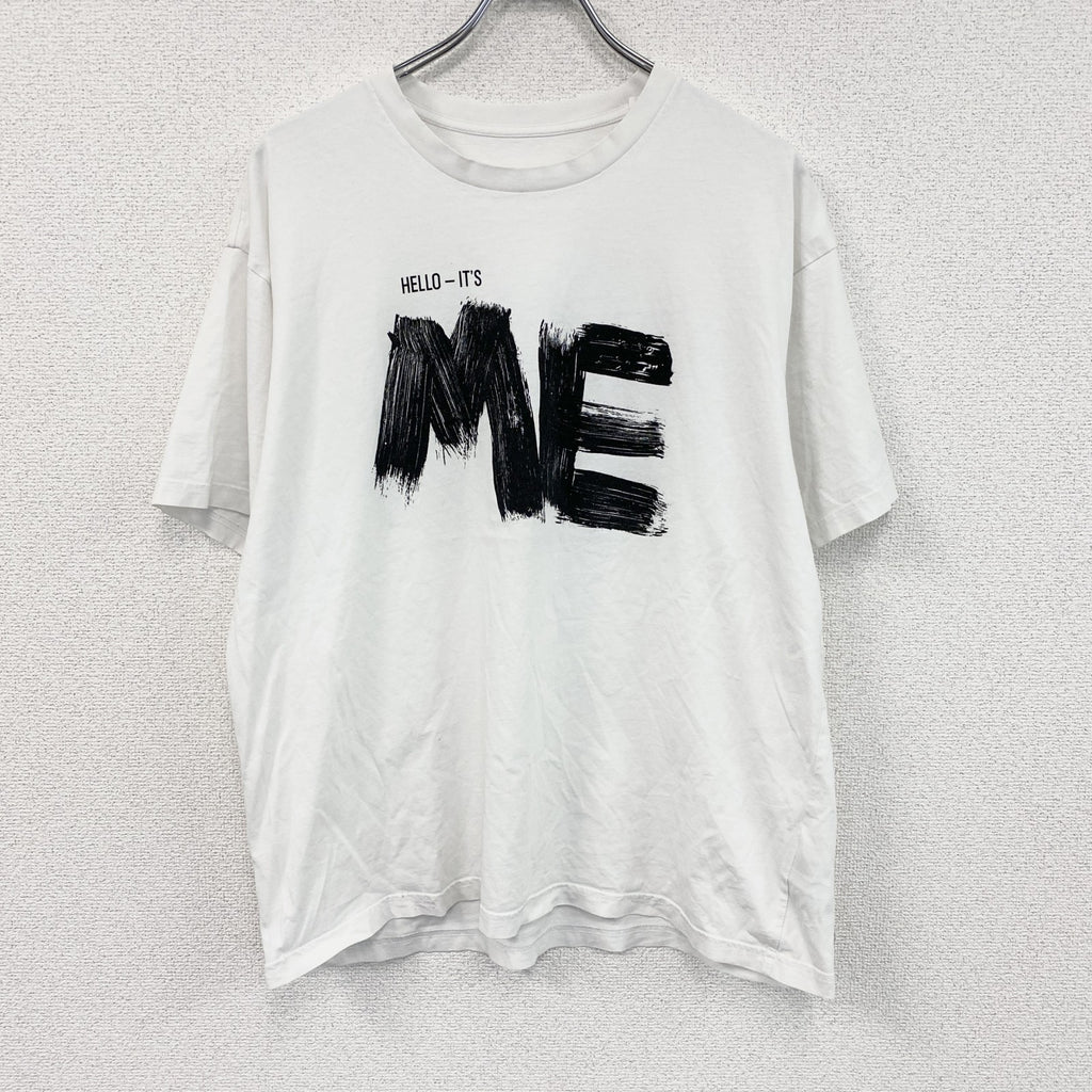 adidas　アディダス　半袖プリントTシャツ　スローガンT　白　ホワイト　Lサイズ