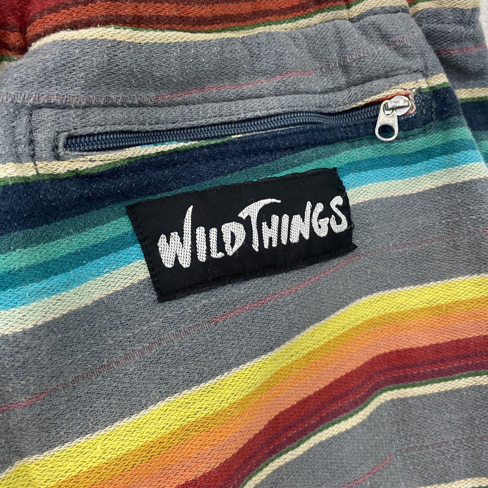 WILD THUNGS　ワイルドシングス　ハーフデニムパンツ/ショートパンツ　ボーダー柄　マルチカラー　Lサイズ