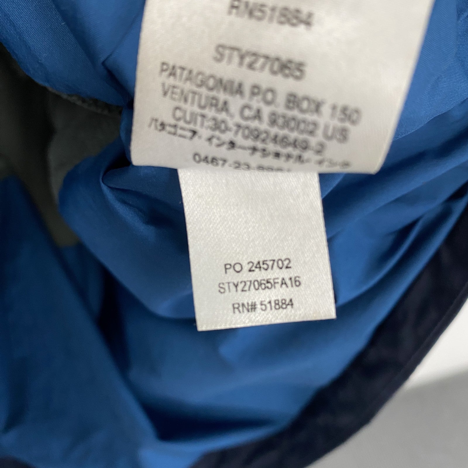patagonia　パタゴニア　ウインドスウィープジャケット　フルジップナイロンジャケット　紺　ネイビー　