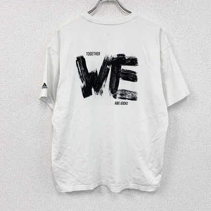 adidas　アディダス　半袖プリントTシャツ　スローガンT　白　ホワイト　Lサイズ