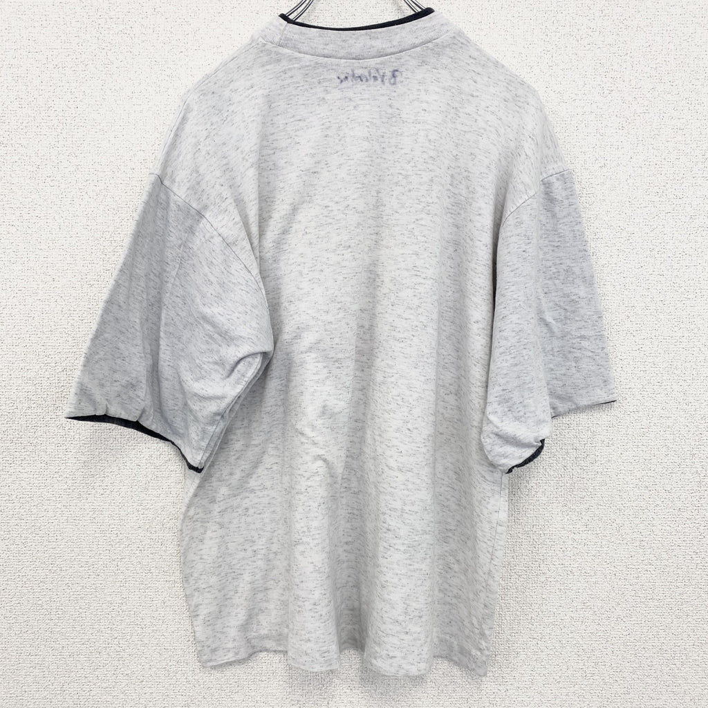 古着 used　90s　ヴィンテージ　半袖プリントTシャツ　カレッジ風　　灰色　ライトグレー　ニューファンドランド　Lサイズ