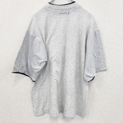 古着 used　90s　ヴィンテージ　半袖プリントTシャツ　カレッジ風　　灰色　ライトグレー　ニューファンドランド　Lサイズ