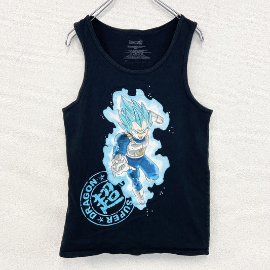 古着 used　半袖アニメタンクトップシャツ　ノースリーブ　ドラゴンボール　ベジータ　黒　ブラック　Sサイズ