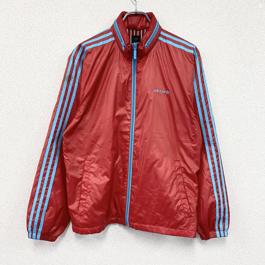 00s　adidas　アディダス　フルジップジャケット　刺繍ロゴ　スリーストライプス　ヴィンテージ　赤　レッド　Mサイズ