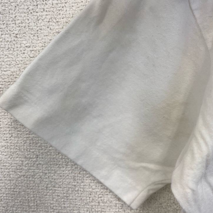 古着 used　ヘインズ　半袖プリントTシャツ　花　100%コットン　USA製　レトロデザイン　シングルステッチ　白　Mサイズ