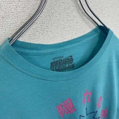 古着 used　NARUTO　ナルト　半袖プリントTシャツ　アニメ　ライトブルー　水色　クルーネック　少年ジャンプ　Lサイズ
