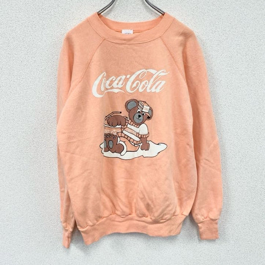 80s　Pannill　Coca Cola　コカコーラ　スウェット/トレーナー　ラグランスリーブ　ヴィンテージ　サーモンピンク　XLサイズ