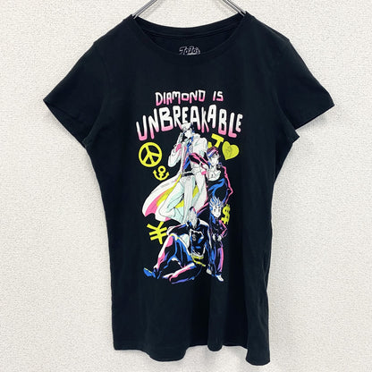 古着 used　ジョジョの奇妙な冒険　半袖アニメプリントTシャツ　黒　ブラック　少年ジャンプ　クルーネック　Mサイズ