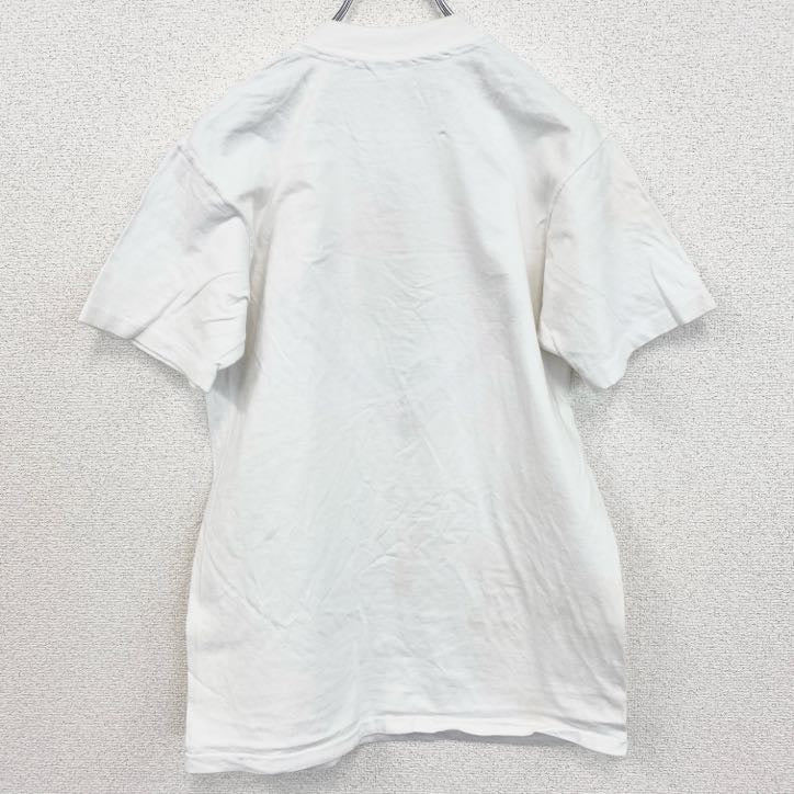 古着 used　ヘインズ　半袖プリントTシャツ　花　100%コットン　USA製　レトロデザイン　シングルステッチ　白　Mサイズ