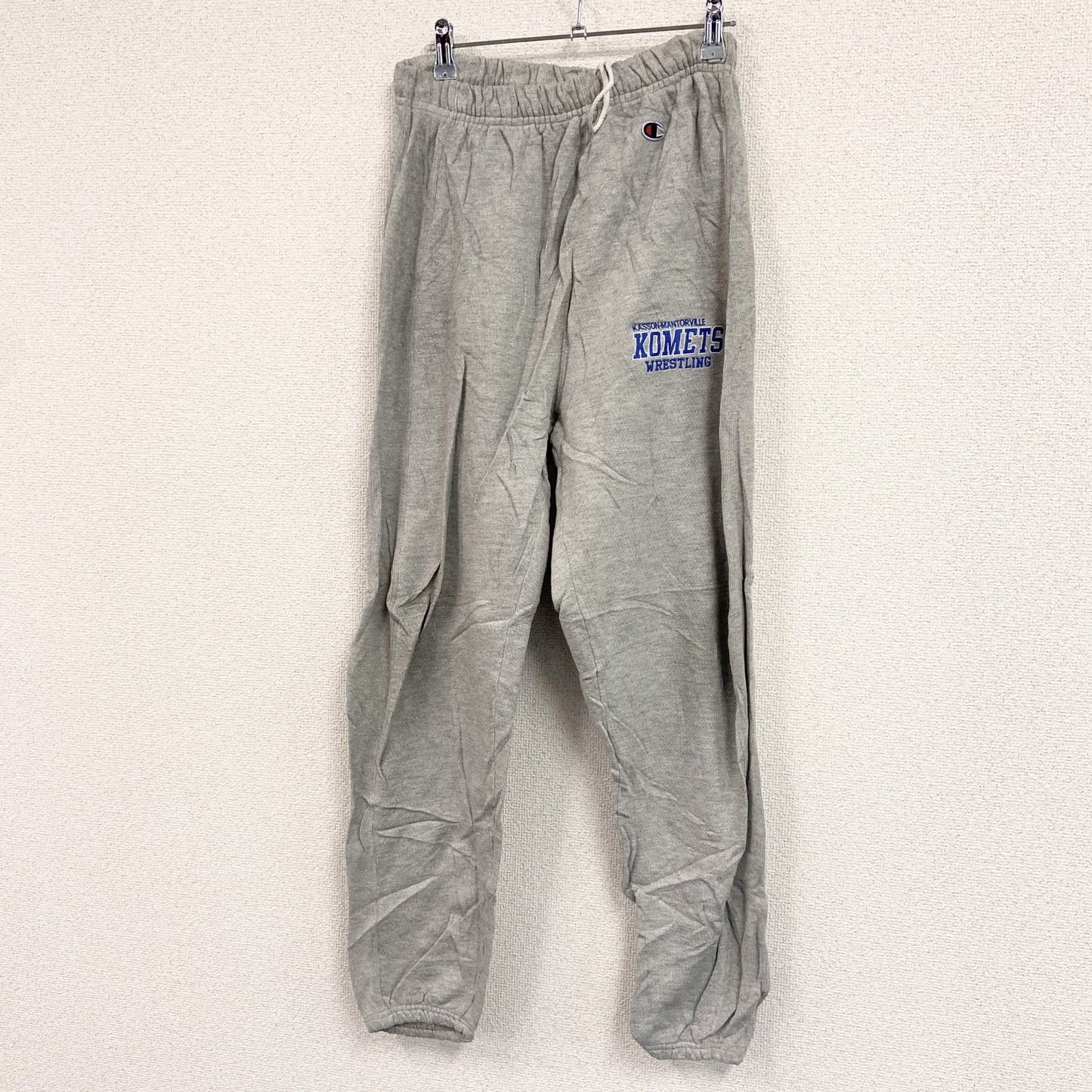Champion　チャンピオン　リバースウィーブ　スウェットパンツ　3連プリント　灰色　グレー　Sサイズ