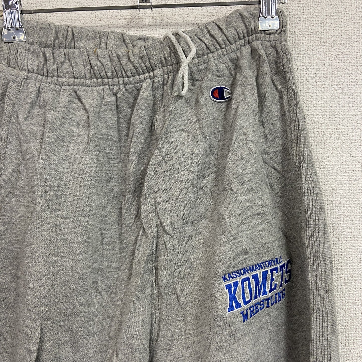 Champion　チャンピオン　リバースウィーブ　スウェットパンツ　3連プリント　灰色　グレー　Sサイズ