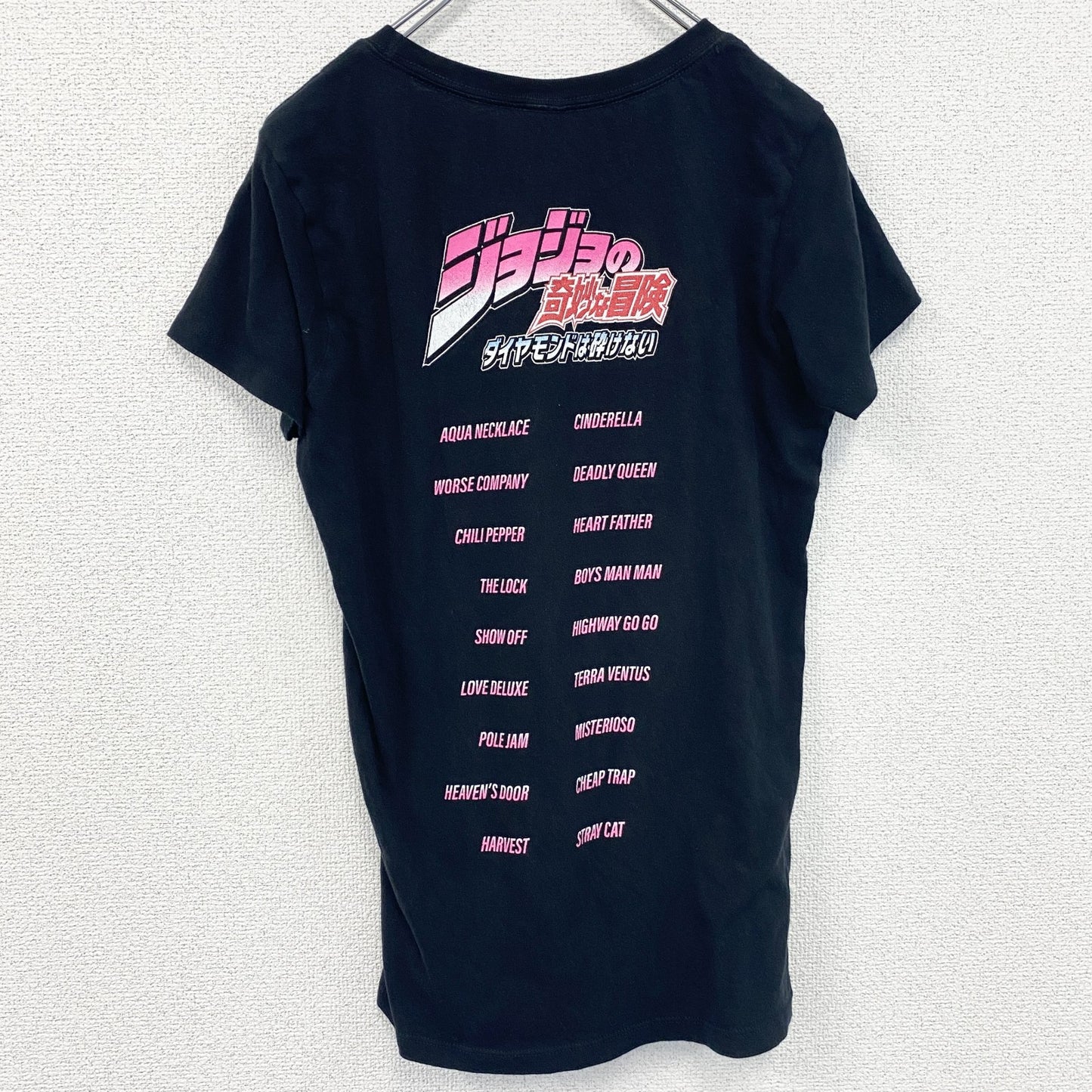 古着 used　ジョジョの奇妙な冒険　半袖アニメプリントTシャツ　黒　ブラック　少年ジャンプ　クルーネック　Mサイズ
