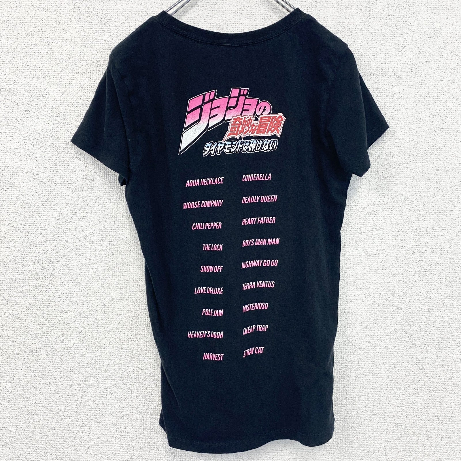 古着 used　ジョジョの奇妙な冒険　半袖アニメプリントTシャツ　黒　ブラック　少年ジャンプ　クルーネック　Mサイズ