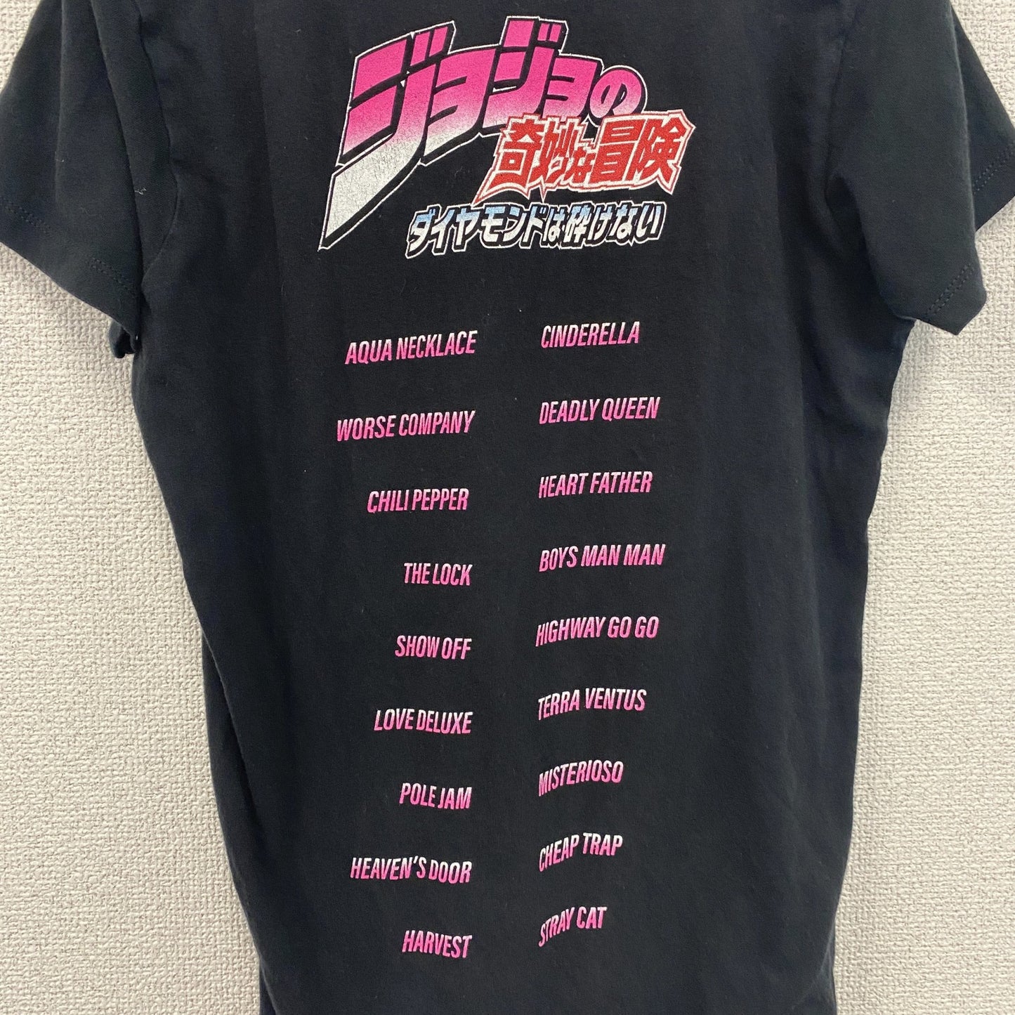 古着 used　ジョジョの奇妙な冒険　半袖アニメプリントTシャツ　黒　ブラック　少年ジャンプ　クルーネック　Mサイズ