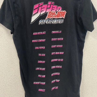 古着 used　ジョジョの奇妙な冒険　半袖アニメプリントTシャツ　黒　ブラック　少年ジャンプ　クルーネック　Mサイズ