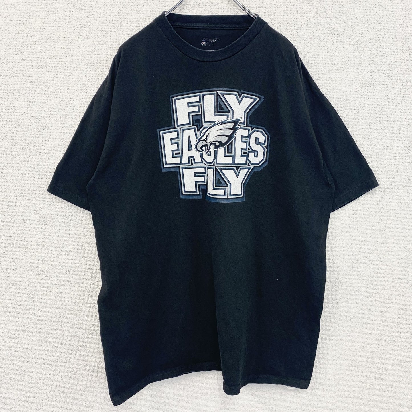 古着 used　NFL　半袖オフィシャルプリントTシャツ　アメフト　クルーネック　レトロデザイン　黒　ブラック　XLサイズ
