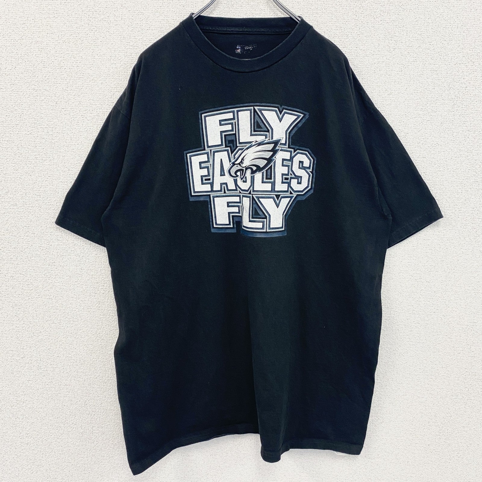 古着 used　NFL　半袖オフィシャルプリントTシャツ　アメフト　クルーネック　レトロデザイン　黒　ブラック　XLサイズ