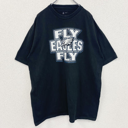 古着 used　NFL　半袖オフィシャルプリントTシャツ　アメフト　クルーネック　レトロデザイン　黒　ブラック　XLサイズ