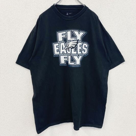 古着 used　NFL　半袖オフィシャルプリントTシャツ　アメフト　クルーネック　レトロデザイン　黒　ブラック　XLサイズ