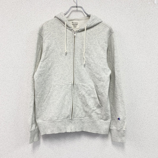 Champion　チャンピオン　フルジップスウェットパーカー/フーディー　目無し　刺繍ロゴ　現行　灰色　グレー　Lサイズ