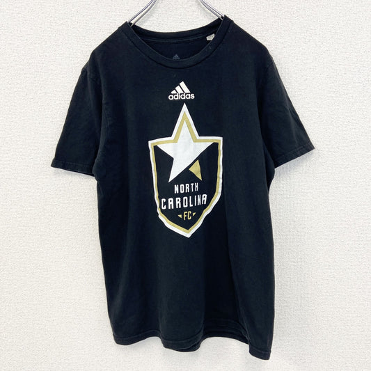 古着 used　アディダス　半袖プリントTシャツ　ノースカロライナFC　黒　ブラック　クルーネック　XLサイズ
