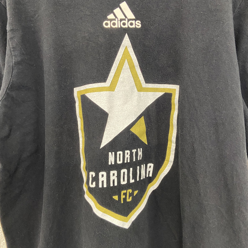 古着 used　アディダス　半袖プリントTシャツ　ノースカロライナFC　黒　ブラック　クルーネック　XLサイズ