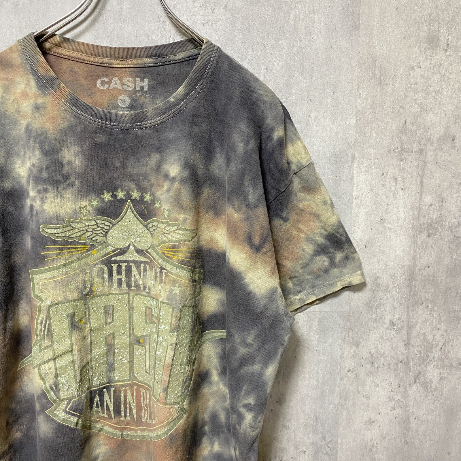 古着 used　Johnny Cash ジョニーキャッシュ　半袖バンドプリントTシャツ　タイダイ柄　ビッグシルエット　XLサイズ