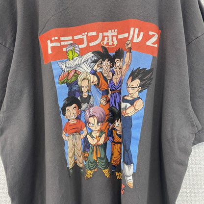 古着 used　ドラゴンボールZ　DRAGON BALL　半袖アニメプリントTシャツ　グレー　孫悟空　ベジータ　2XLサイズ