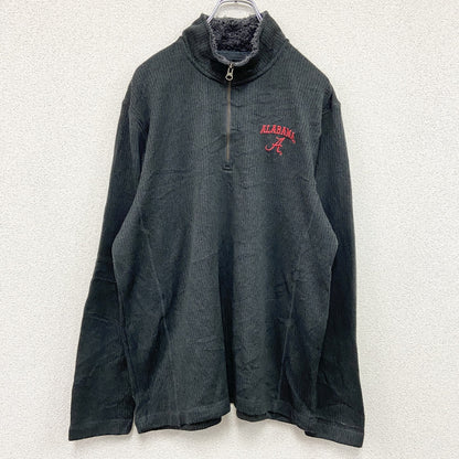 Champion　チャンピオン　ハーフジップスウェット/トレーナー　刺繍ロゴ　ワンポイント　現行　黒　ブラック　Lサイズ