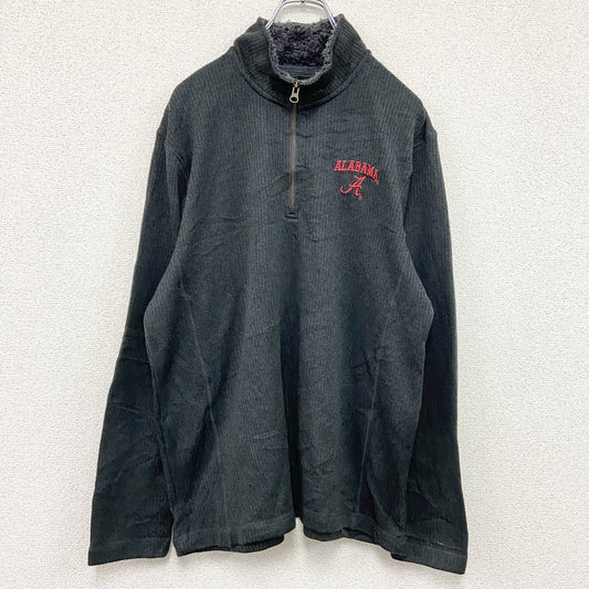 Champion　チャンピオン　ハーフジップスウェット/トレーナー　刺繍ロゴ　ワンポイント　現行　黒　ブラック　Lサイズ