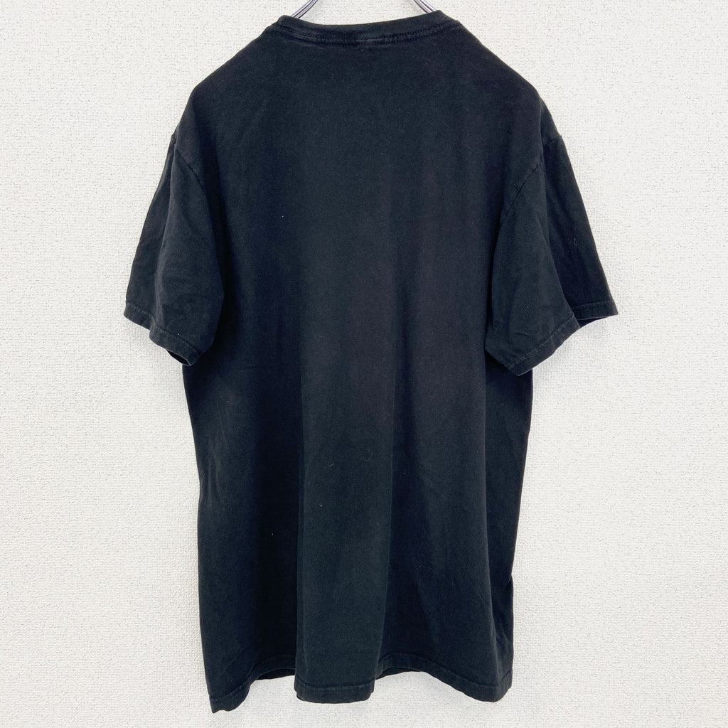 古着 used　半袖アニメプリントTシャツ　ナルト　サスケ　カカシ　黒　ブラック　クルーネック　レトロデザイン　Lサイズ
