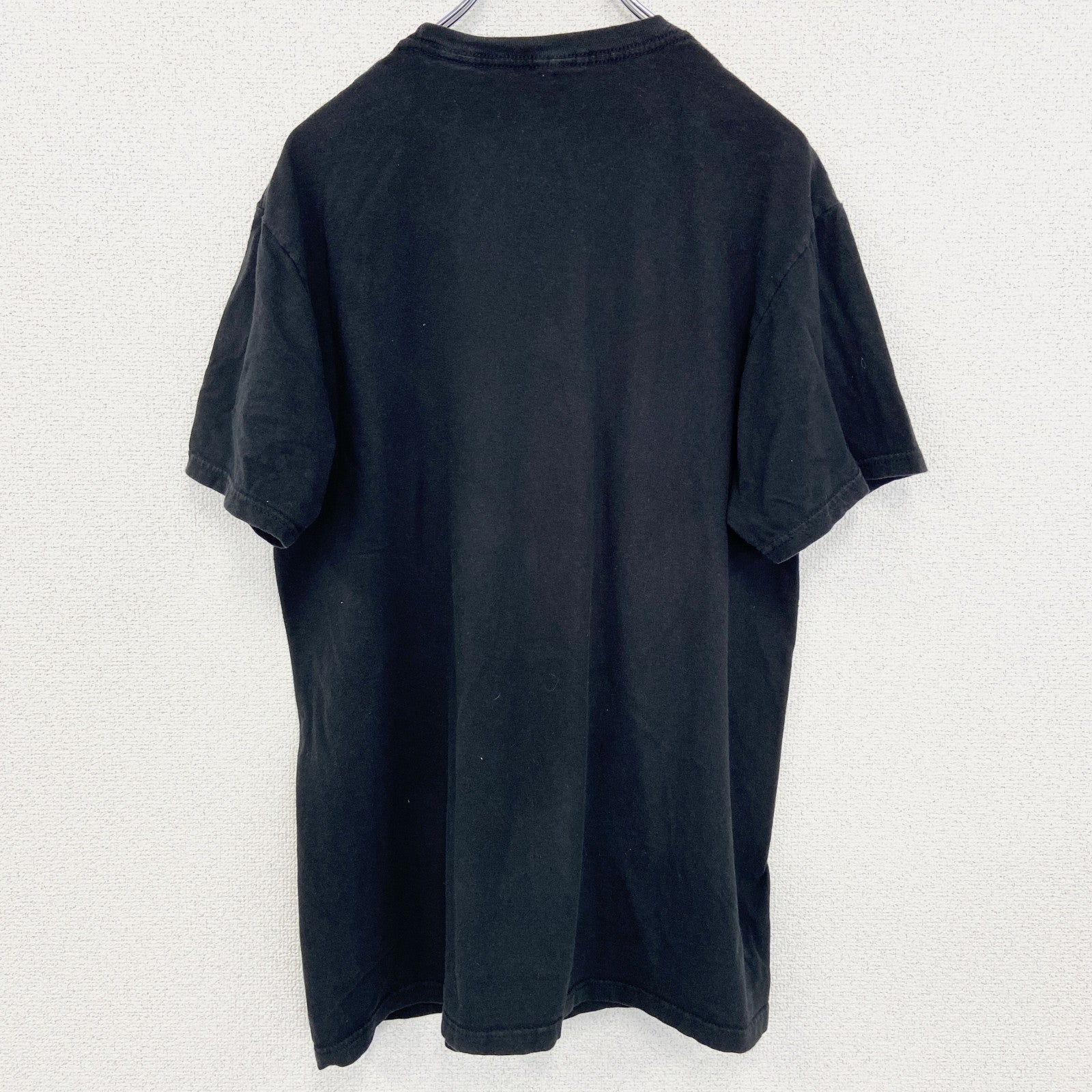 古着 used　半袖アニメプリントTシャツ　ナルト　サスケ　カカシ　黒　ブラック　クルーネック　レトロデザイン　Lサイズ