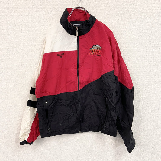 90s　Holloway　ホロウェイ　フルジップナイロンジャケット　ヴィンテージ　マルチカラー　レッド　Mサイズ