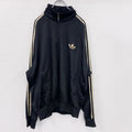 00s　adidas　アディダス　ファイヤーバード　トラックジャケット/ジャージ　トレフォイルロゴ　ヴィンテージ　黒　ブラック　2XLサイズ
