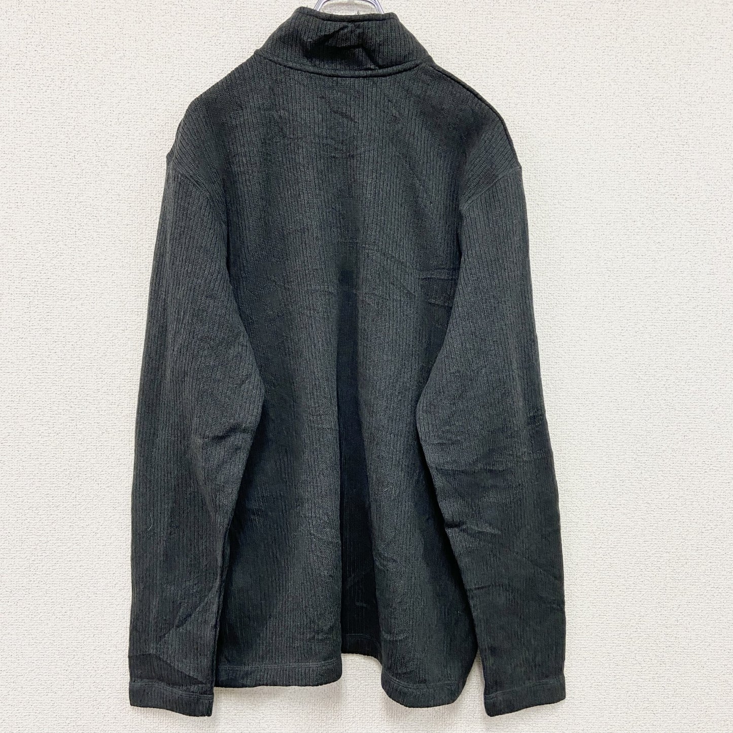 Champion　チャンピオン　ハーフジップスウェット/トレーナー　刺繍ロゴ　ワンポイント　現行　黒　ブラック　Lサイズ